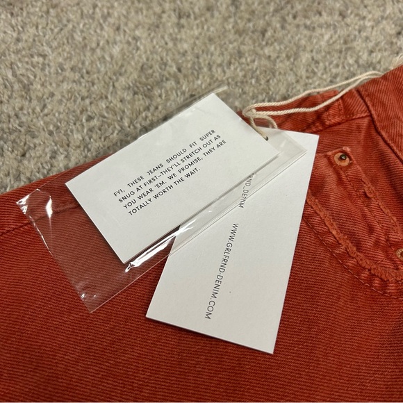 GRLFRND The Karolina Jeans Women’s 24 Button Fly Red Skinny High Rise New NWT - Picture 10 of 12